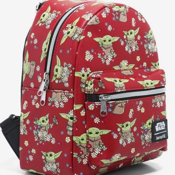 Loungefly Star Wars The Mandalorian The Child Floral Mini Backpack - Picture 2 of 11
